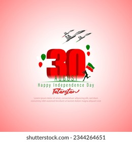 Vector illustration of Tatarstan Independence Day social media story feed mockup template