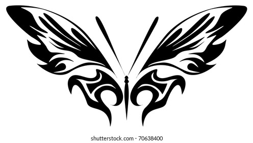 Butterfly Tribal Tattoo Stock Vector (Royalty Free) 112532417 ...