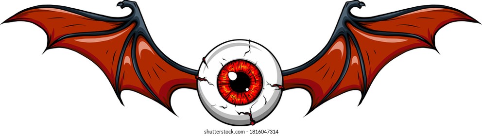 Vector illustration of Tattoo Flying Eyeball design