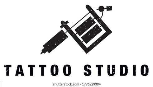 Vector Illustration Tattoo Machine Silhouette Logo Stock Vector ...