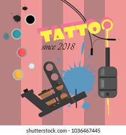 Vector illustration of a tattoo set
