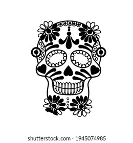 vector illustration tattoo skull skeleton pattern 