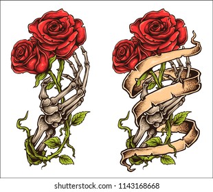 Rose Flowers Tattoo Design HighRes Vector Graphic  Getty Images