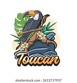 Vector Illustration of Taucan with Simple Illustration Available for Tshirt Design