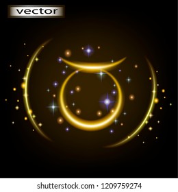 Vector illustration of Taurus Horoscope, astrological prediction prediction by zodiac sign.