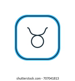 Vector Illustration Of Taurus Outline. Beautiful Constellation Element Also Can Be Used As Bull Element.