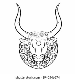 Vector illustration of Taurus zodiac icon isolated on white background