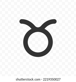 Vektorgrafik von Taurus zodiac Symbol in dunkler Farbe und transparentem Hintergrund (png).