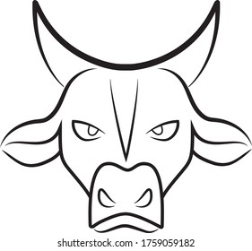 Ilustración vectorial Taurus Signo Zodiac Icono de símbolo negro elemento aislado, fondo blanco