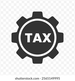 Vector illustration of tax management icon in dark color and transparent background(PNG).