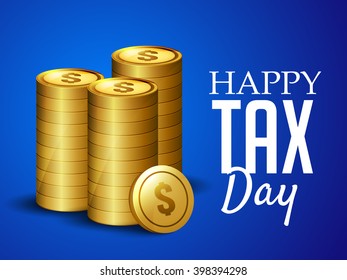 Vector illustration of Taxes design over blue background, 
