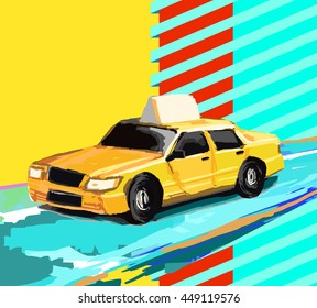 Vector illustration of a taxi cab