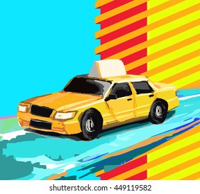 Vector illustration of a taxi cab
