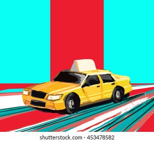 Vector illustration of a taxi cab