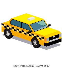 Vector Illustration Of Taxi Car Isolated On White Background