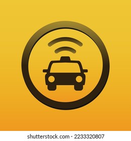 vector illustration of taxi stop icon, taxi location sign logo.