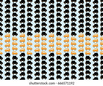 vector illustration of Taxi yellow car pattern