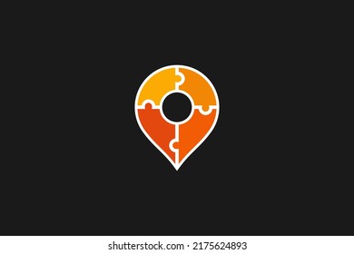 Vector Illustration Of Tbak Place Logo With Place And Puzzle Icon