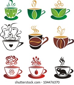 Vector illustration of tea and coffee cup