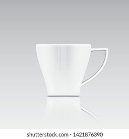 Vector illustration of tea and coffee cups With a shadow on the floor - vector