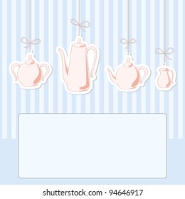 Vector illustration of tea and coffee set.