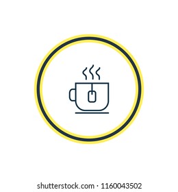 Vector illustration of tea cup icon line. Beautiful tourism element also can be used as porcelain icon element.