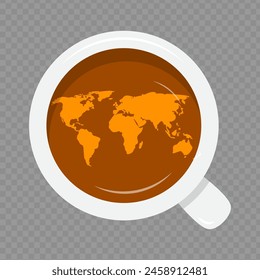 Vector illustration of tea cup on transparent background