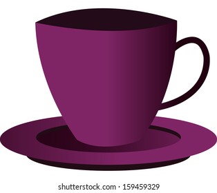 Vector illustration of tea cup and saucer