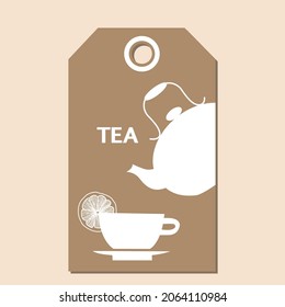 Vector illustration of a tea herbs and tea bag  sketch elements for labels, packaging and postcard design. Herbal tea with lemon