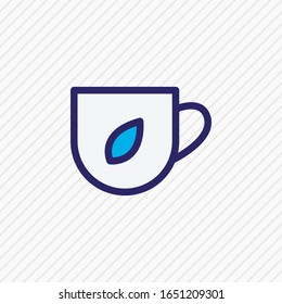Vector illustration of tea icon colored line. Beautiful workplace element also can be used as porcelain icon element.