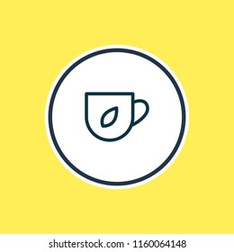 Vector illustration of tea icon line. Beautiful workplace element also can be used as porcelain icon element.
