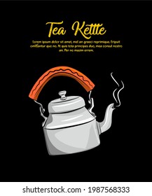 Vector illustration of tea kettle . indian tea vector