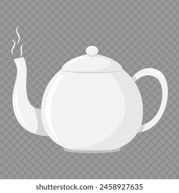 Ilustración vectorial de la tetera de té sobre fondo transparente