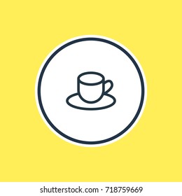 Vector Illustration Of Tea Outline. Beautiful Entertainment Element Also Can Be Used As Saucer Element.