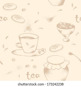 Vector illustration of tea party set.