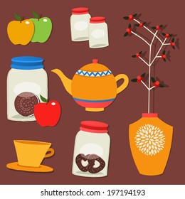 Vector illustration of tea party set