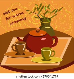 Vector illustration of tea party set