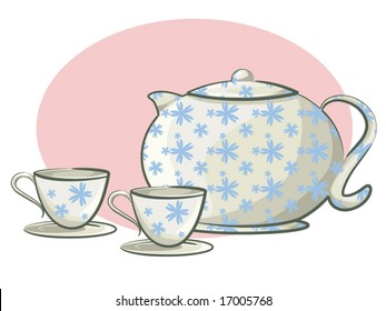 vector illustration of a tea pot