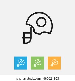 Vector Illustration Of Teach Symbol On Helmet Outline. Premium Quality Isolated Helm Element In Trendy Flat Style.