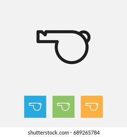 Vector Illustration Of Teach Symbol On Blower Outline. Premium Quality Isolated Whistle  Element In Trendy Flat Style.