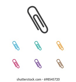 Vector Illustration Of Teach Symbol On Clip Icon. Premium Quality Isolated Staple Element In Trendy Flat Style.