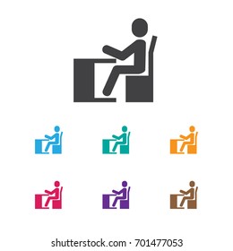Vector Illustration Of Teach Symbol On Disciple Icon. Premium Quality Isolated Schoolboy Element In Trendy Flat Style.