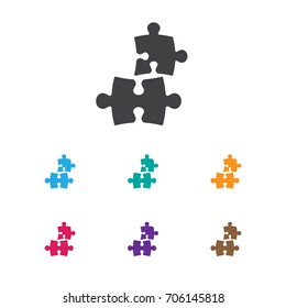 Vector Illustration Of Teach Symbol On Puzzle Icon. Premium Quality Isolated Jigsaw Element In Trendy Flat Style.