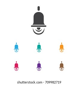 Vector Illustration Of Teach Symbol On School Ring Icon. Premium Quality Isolated Alarm Bell Element In Trendy Flat Style.