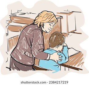 Vector illustration of the Teacher in the EPS10 version format