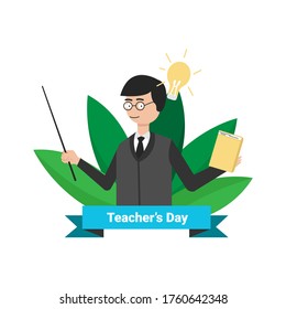 vector illustration teacher flat design icon