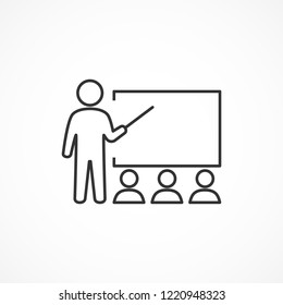 Vector illustration of teacher line icon.