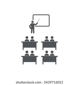 vector illustration of teacher and student classroom design.