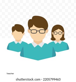 Vector Illustration Of Teacher Team Avatar In Color On A Transparent Background (PNG). EPS Vector