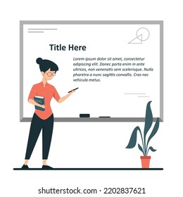 Vector illustration of a teacher for text background